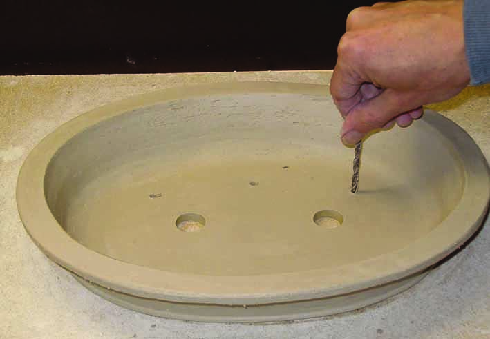 fixation holes bonsai pot